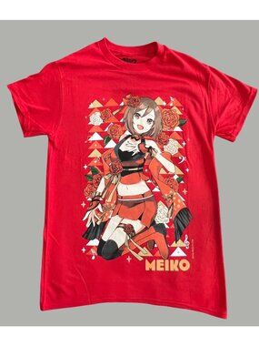 Hatsune Miku Meiko Red Graphic T-Shirt Small Anime Vocaloid 100% Cotton